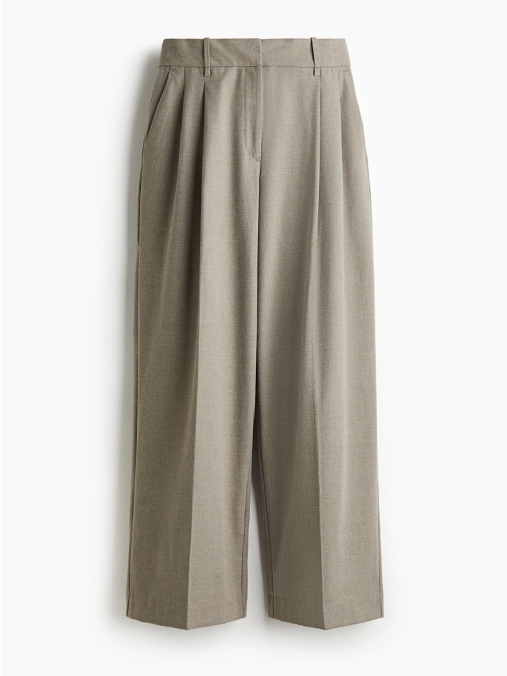 H&M Classic Wide-Leg Trousers in Light Taupe - Women - Picture 5 of 16